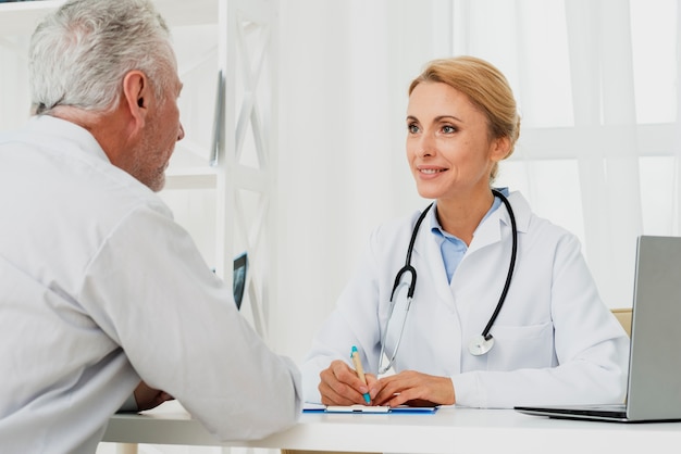 Doctor discussing with patient