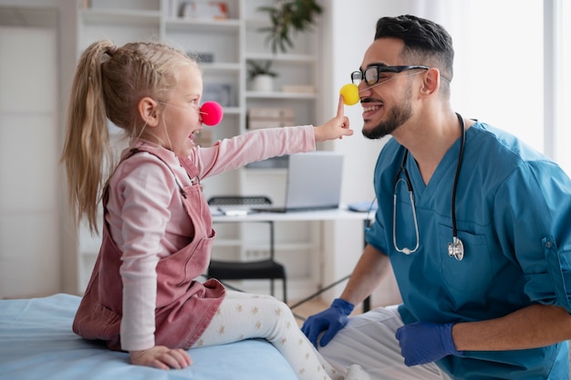 Doctor doing their work in pediatrics office