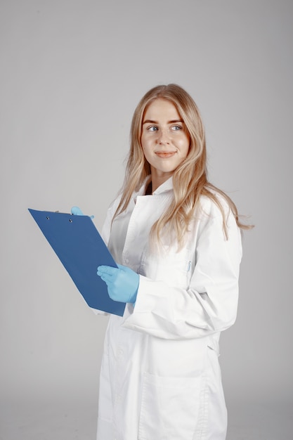 Doctor . Isolated over white background