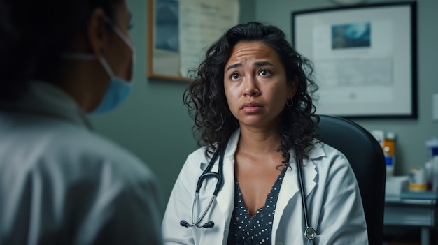 Free photo doctor performing a medical checkup on patient