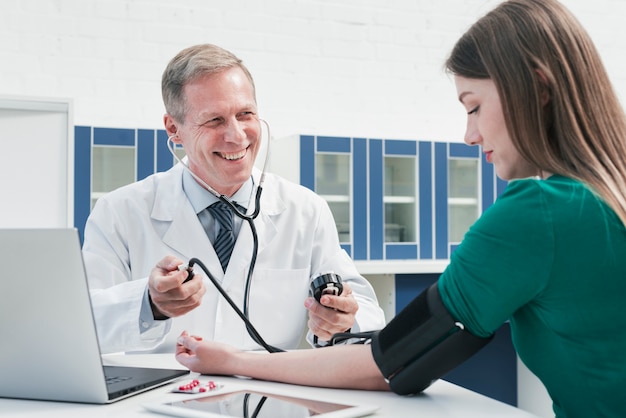 Doctor tending to a patient