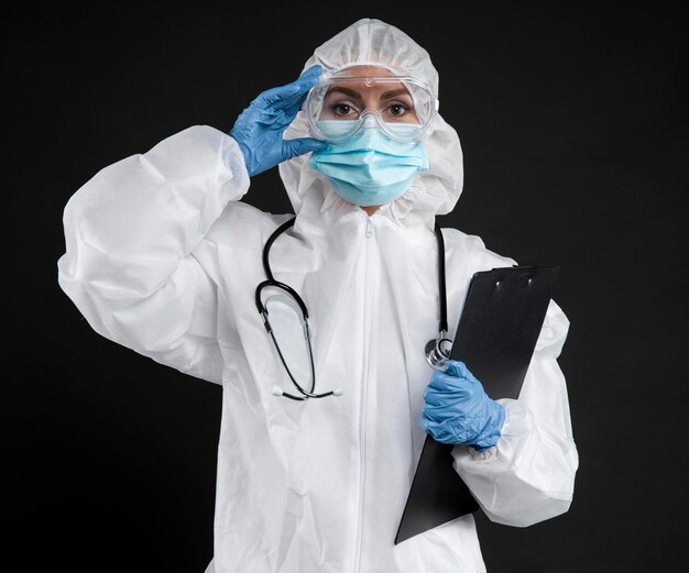 Doctor wearing pandemic medical equipment