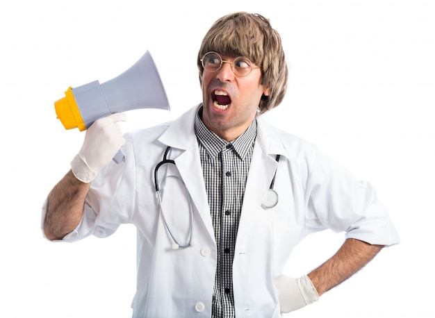 Doctor with megaphone