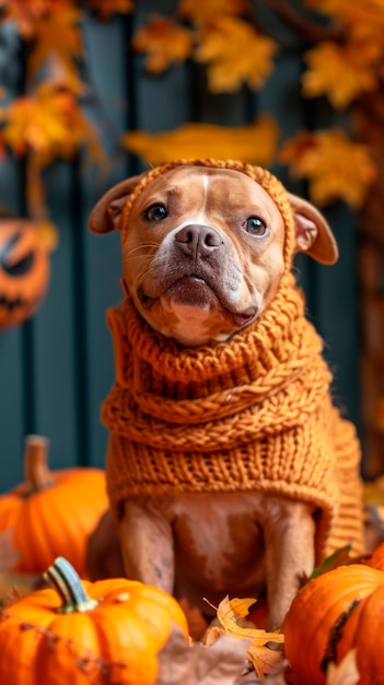 Free photo dog wearing halloween costume