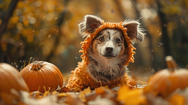 Dog wearing halloween costume