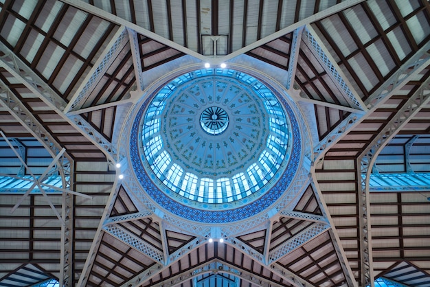 Free Photo dome of a mercado central old market in valencia, spain