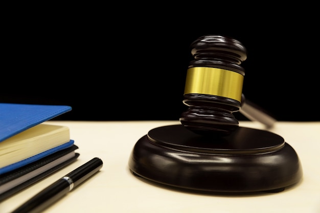 Domestic violence law on a wooden table.