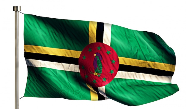 Free photo dominica national flag isolated 3d white background