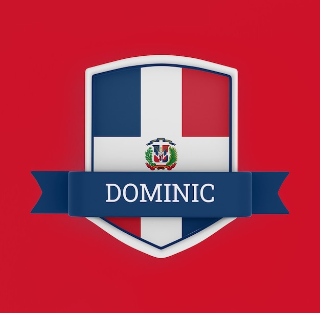 Free photo dominican republic flag with banner