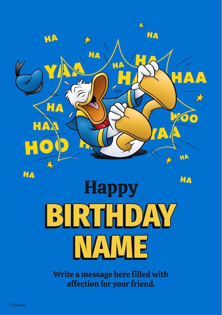 Free Photo donald duck birthday card