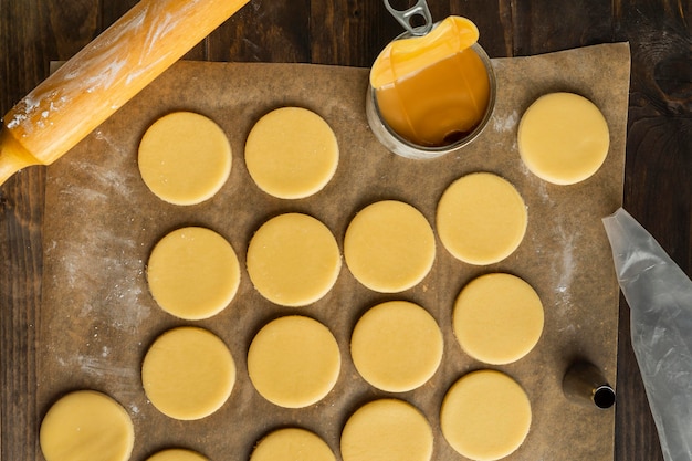 Free photo dough for alfajores flat lay