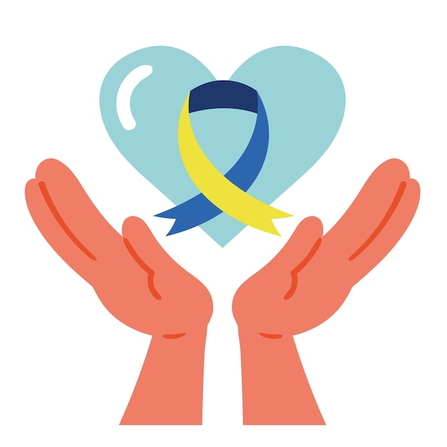 Free Photo down syndrome ribbon in heart