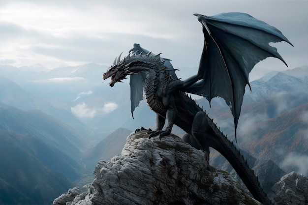 Free Photo dragons and fantasy artificial intelligence image