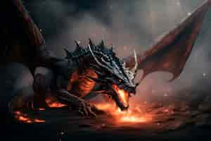 Free photo dragons and fantasy artificial intelligence image