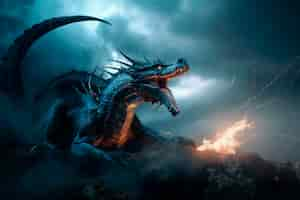 Free photo dragons and fantasy artificial intelligence image