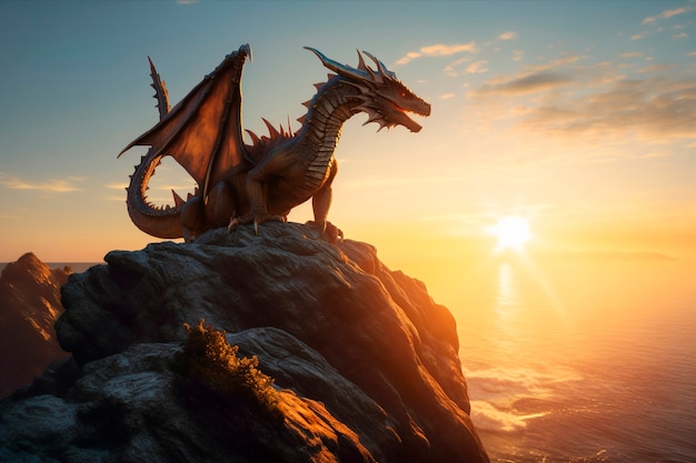 Free Photo dragons and fantasy artificial intelligence image