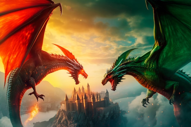 Free Photo dragons and fantasy artificial intelligence image