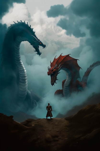 Free Photo dragons and fantasy artificial intelligence image