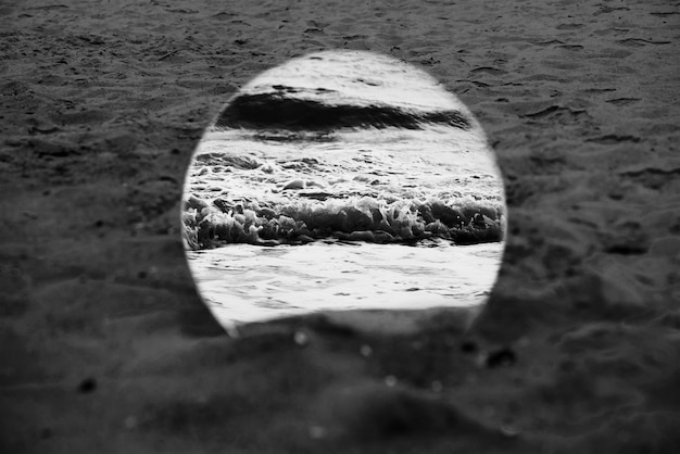 Dramatic black and white sand  landscape