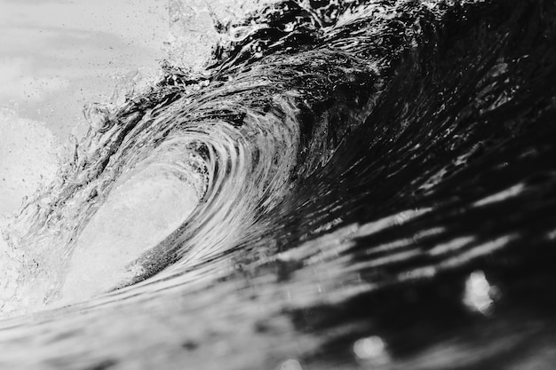 Dramatic black and white sea landscape