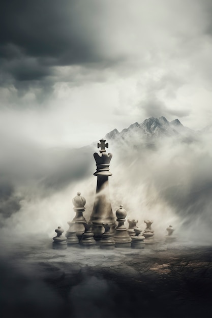 Free photo dramatic chess piece