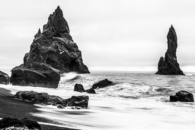 Dramatic landscapes with rocks at sea