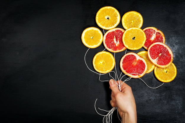 Free photo drawing of balloons with orange slices