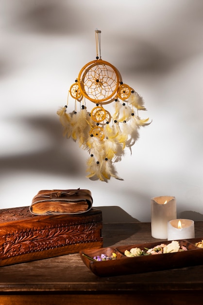 Free photo dream catcher indoors still life