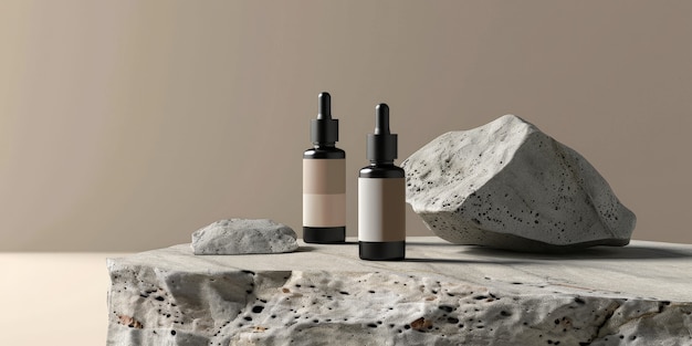 Dreamy aesthetic cosmetic product with fresh background