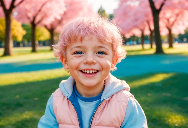 Dreamy aesthetic kid celebrating children's day