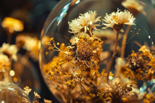 Free photo dreamy arrangement with decorative dried flowers