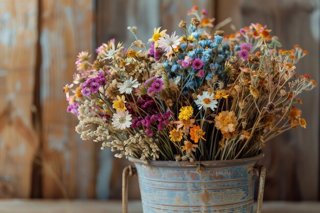 Dreamy arrangement with decorative dried flowers