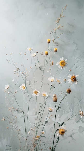 Free Photo dreamy arrangement with decorative dried flowers