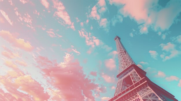 Dreamy atmosphere and pastel colored scene for travel content