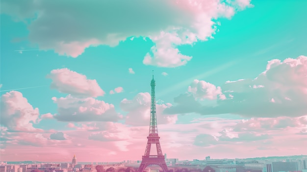 Free photo dreamy atmosphere and pastel colored scene for travel content