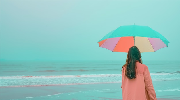 Dreamy atmosphere and pastel colored scene for travel content