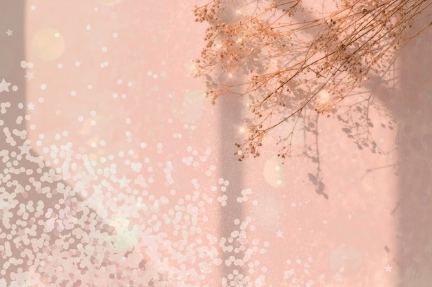 Free Photo dreamy background with confetti and flower