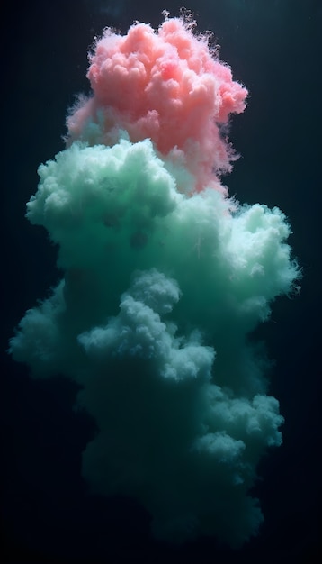 Dreamy and colorful smoke clouds