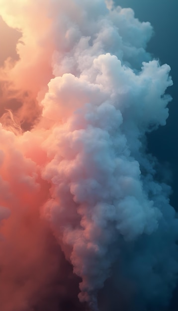 Dreamy and colorful smoke clouds