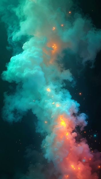 Free photo dreamy and colorful smoke clouds