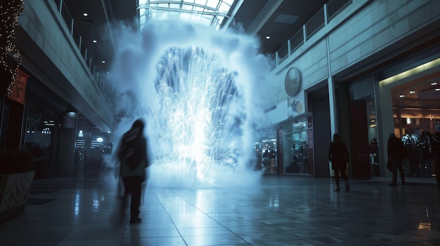 Dreamy interior of mall