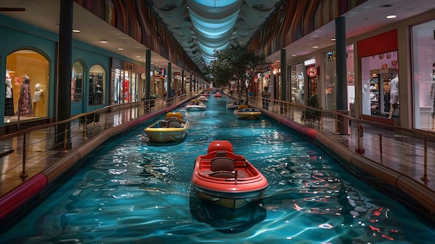 Dreamy interior of mall