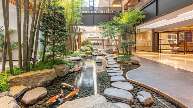 Dreamy interior of mall