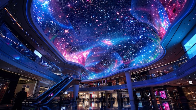 Dreamy interior of mall