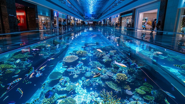 Dreamy interior of mall