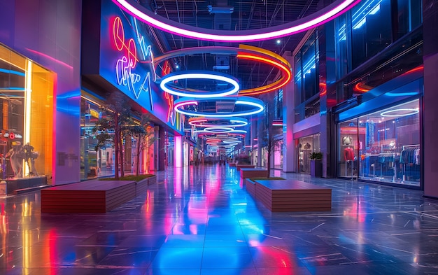 Free photo dreamy interior of mall