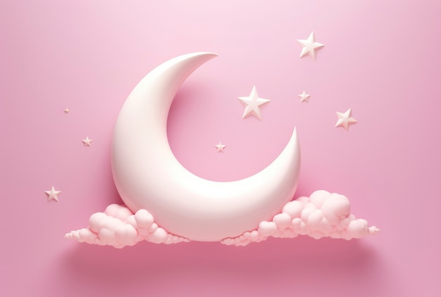 Free Photo dreamy moon with stars