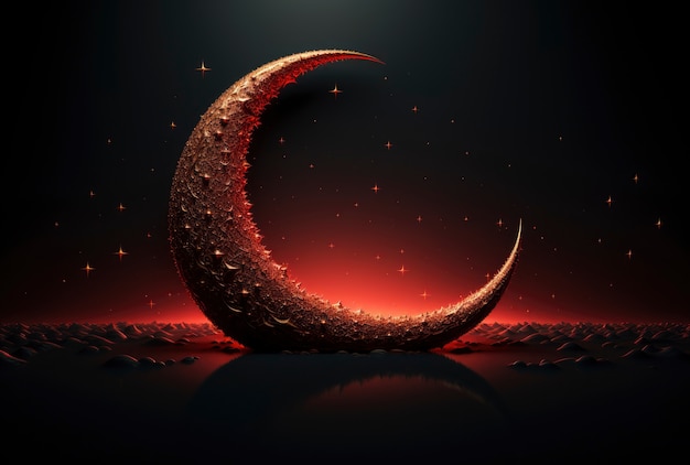 Free Photo dreamy moon with stars