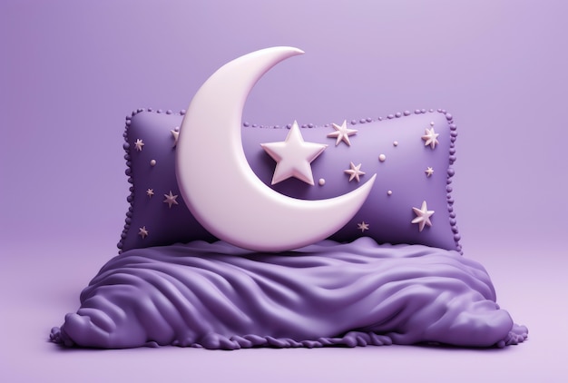 Free photo dreamy moon with stars