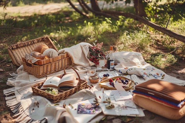 Free photo dreamy picnic still life